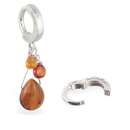 TummyToys&reg; Tiger Eye Silver Belly Ring