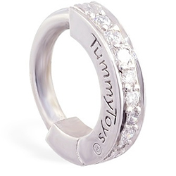 TummyToys® Solid Platinum and Diamond Pave Clasp