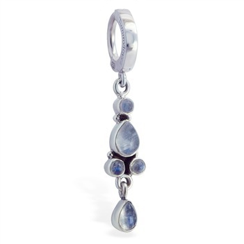 TummyToys® Balinese Moonstone Piercing. High End Belly Rings.
