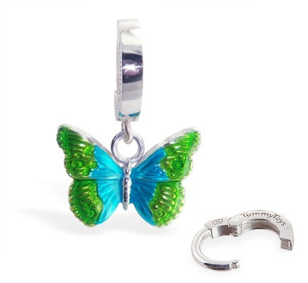TummyToys® Silver Butterfly Belly Ring. Belly Rings Australia.