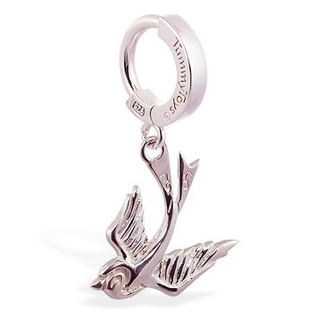TummyToys® Silver Femme Metale Sparrow. Designer Navel Rings.