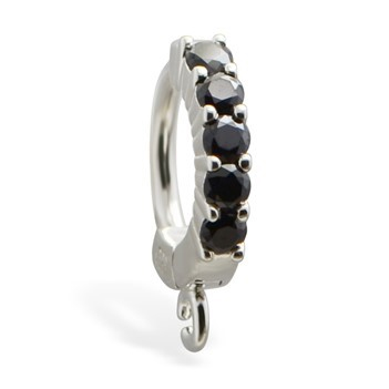 Shop Belly Rings. TummyToys Black Claw Charm Slave - Solid 925 Silver Paved Clasp with Jumpring (not for swingers)