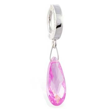 TummyToys® Pink Ice Faceted Drop Navel Ring. Belly Rings Australia.