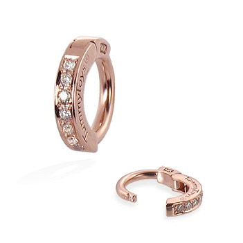 TummyToys® Rose Gold Diamond Pave Sleeper. Quality Belly Rings.