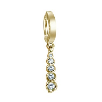 TummyToys® Yellow Gold Diamond Journey Navel Ring. Belly Rings Shop.